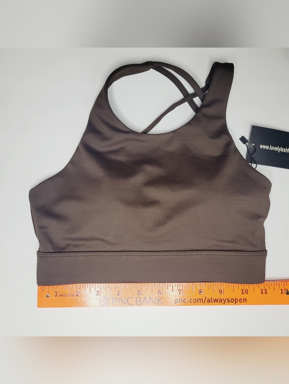 Lovelylesh Sports Bra Brown Women's XS Crisscross Back Gym Pilates Running - Picture 3 of 6
